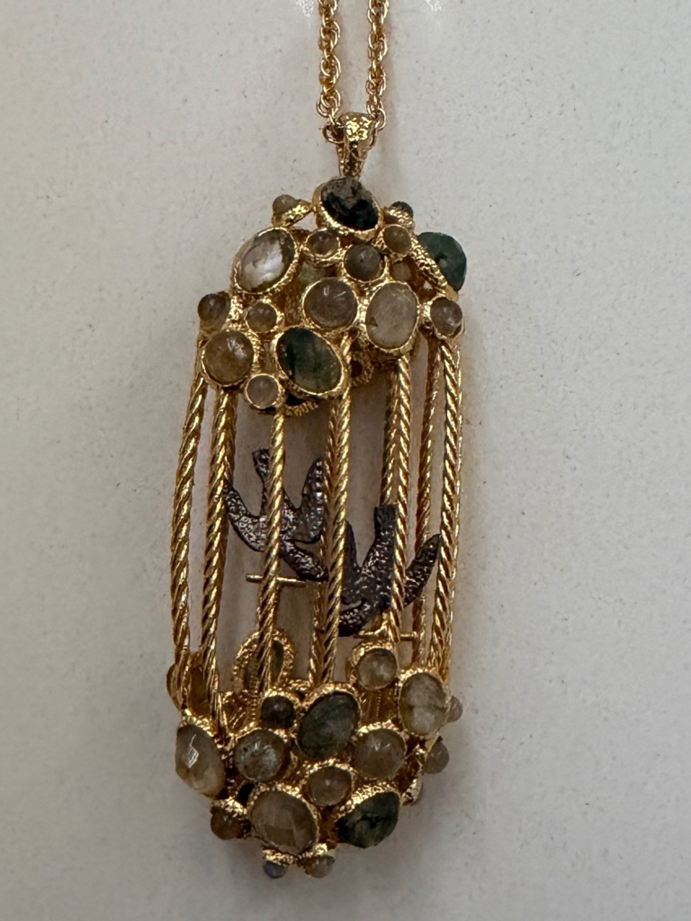 Alexis Bittar Gold-Tone Birdcage Statement Necklace ✨